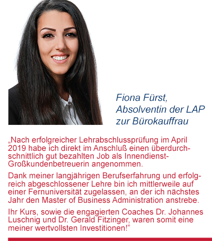 Feedback von Fiona Fürst, Absolventin der LAP zur Bürokauffrau